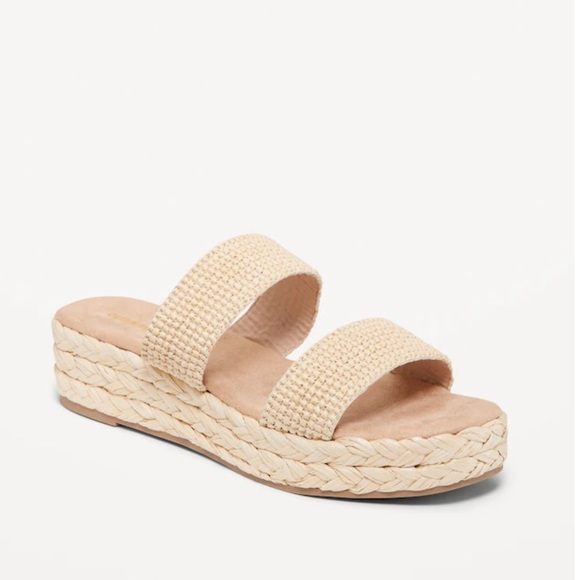 NWT OLD NAVY Espadrille Platform Sandals Color:  Neutral - Picture 2 of 4